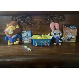 Zootopia Gift Basket Plush Pillow Characters Action Figures Sticker Book